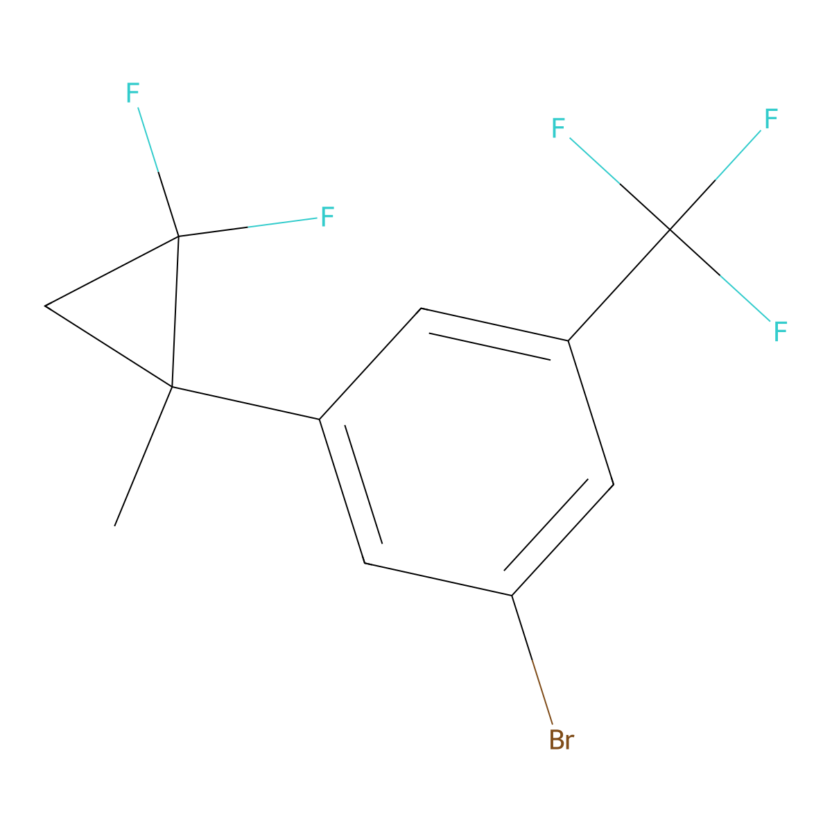 1-Bromo-3-(2,2-difluoro-1-methylcyclopropyl)-5-(trifluoromethyl)benzene molecular structure, CAS 2645412-64-0