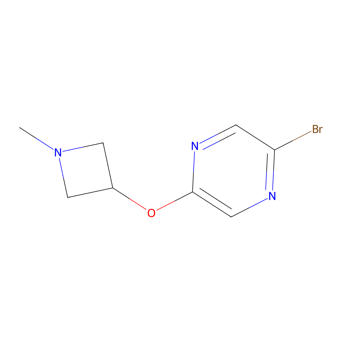 2-Bromo-5-((1-methylazetidin-3-yl)oxy)pyrazine molecular structure, CAS 2645412-68-4