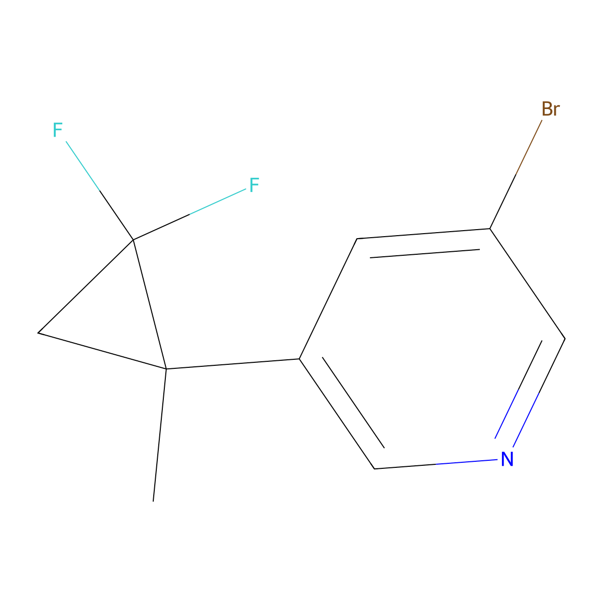 3-Bromo-5-(2,2-difluoro-1-methylcyclopropyl)pyridine molecular structure, CAS 2645413-30-3
