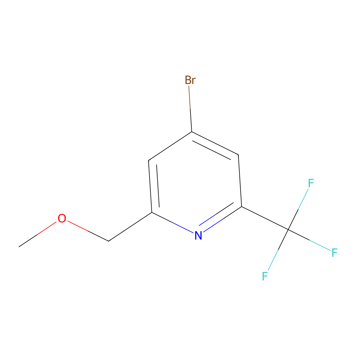 4-Bromo-2-(methoxymethyl)-6-(trifluoromethyl)pyridine molecular structure, CAS 2645413-32-5