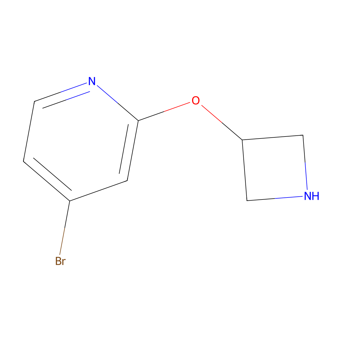 2-(Azetidin-3-yloxy)-4-bromopyridine molecular structure, CAS 2645413-37-0