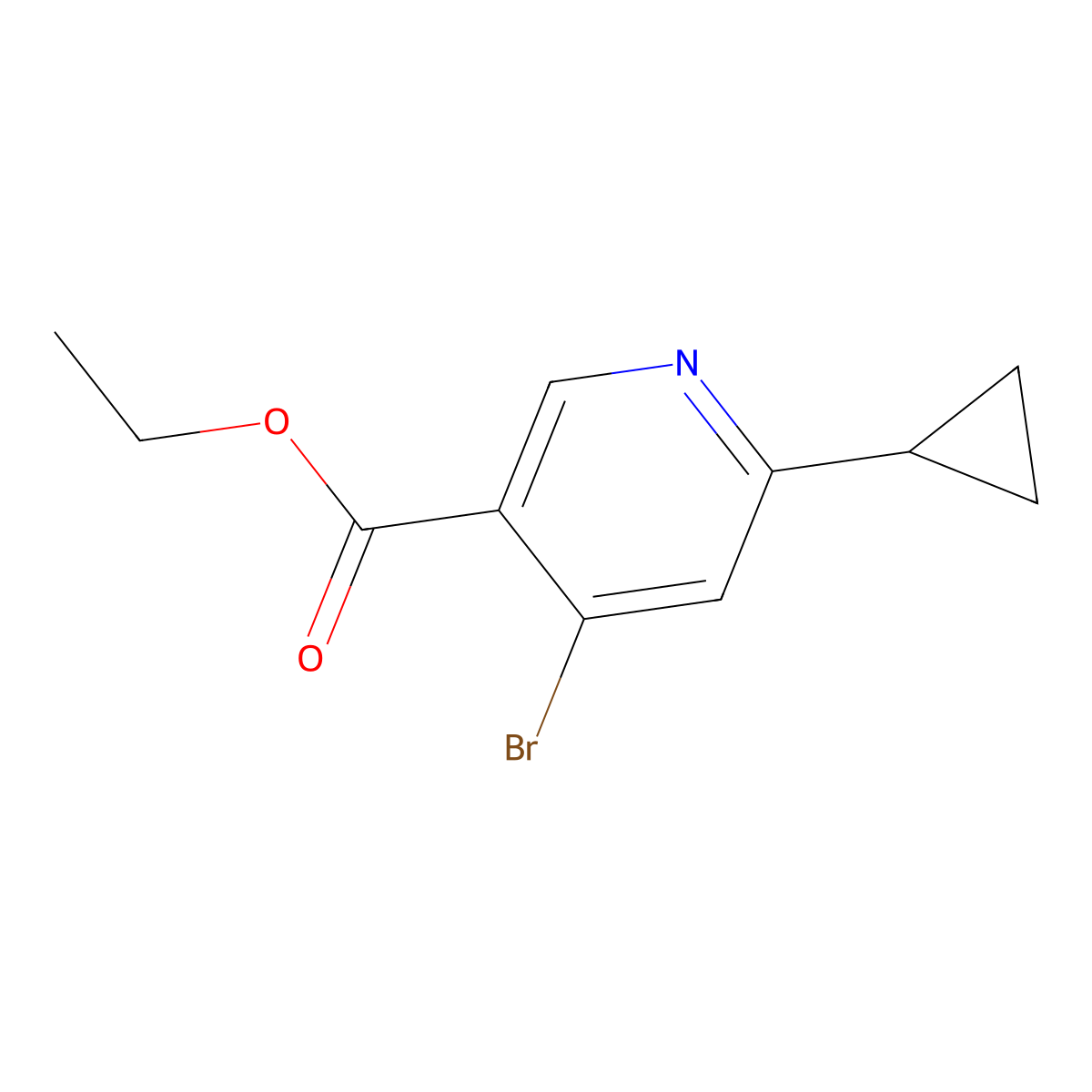 Ethyl 4-bromo-6-cyclopropylnicotinate molecular structure, CAS 2645413-45-0