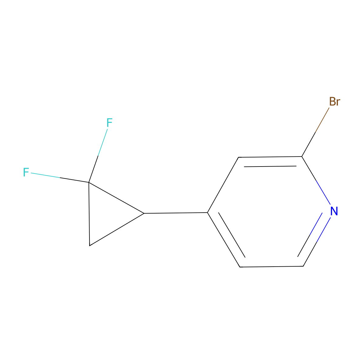 2-Bromo-4-(2,2-difluorocyclopropyl)pyridine molecular structure, CAS 2645413-53-0