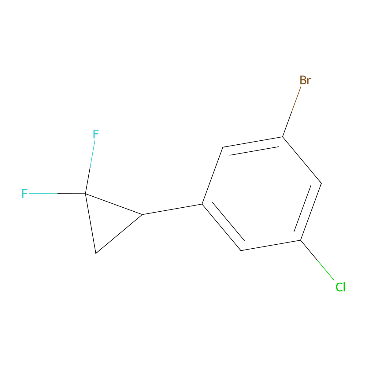 1-Bromo-3-chloro-5-(2,2-difluorocyclopropyl)benzene molecular structure, CAS 2645413-56-3