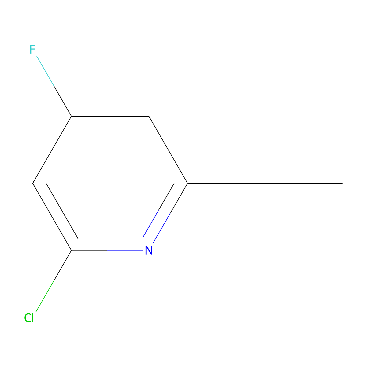 2-(Tert-butyl)-6-chloro-4-fluoropyridine molecular structure, CAS 2645413-80-3