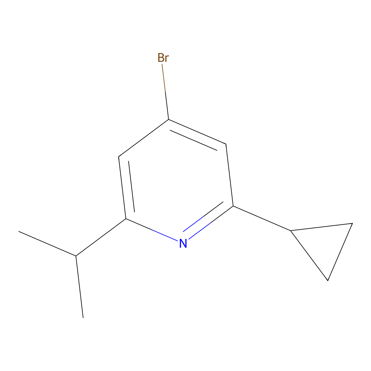 4-Bromo-2-cyclopropyl-6-isopropylpyridine molecular structure, CAS 2645414-04-4