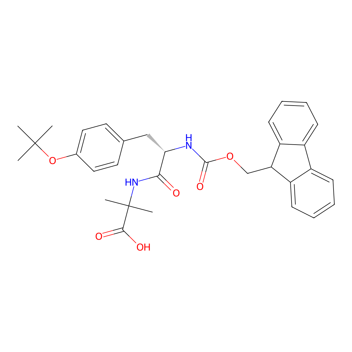 Fmoc-Tyr(tBu)-Aib-OH molecular structure, CAS 2645414-22-6