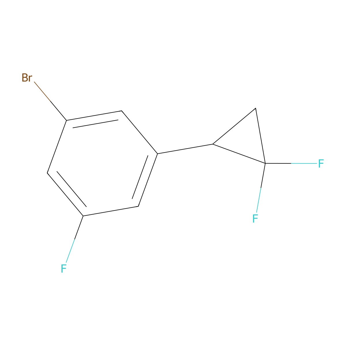 1-Bromo-3-(2,2-difluorocyclopropyl)-5-fluorobenzene molecular structure, CAS 2645415-59-2