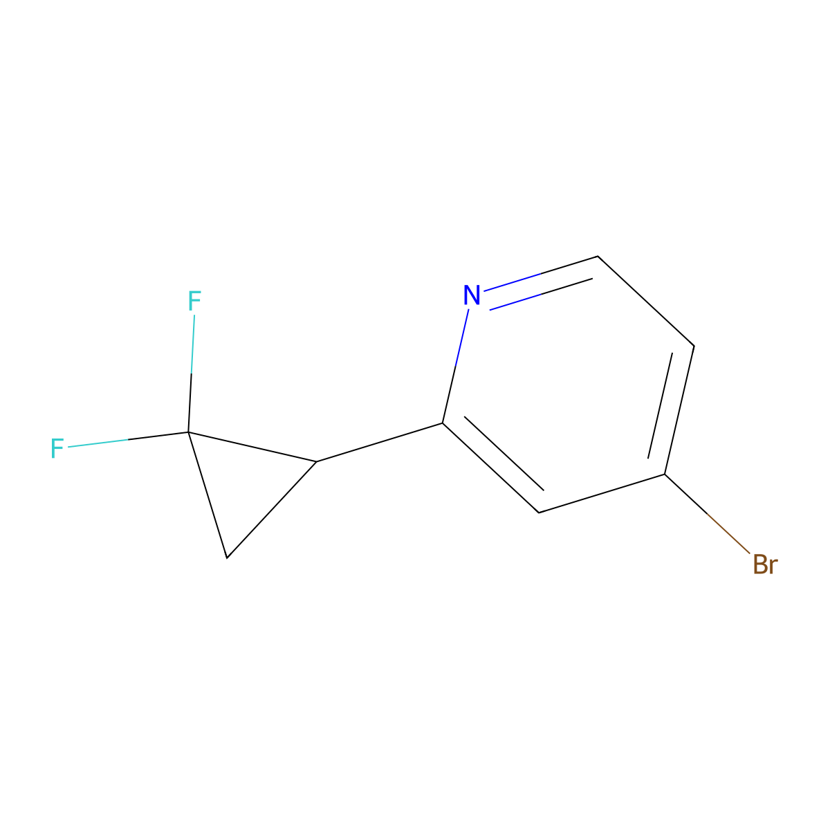 4-Bromo-2-(2,2-difluorocyclopropyl)pyridine molecular structure, CAS 2645415-98-9