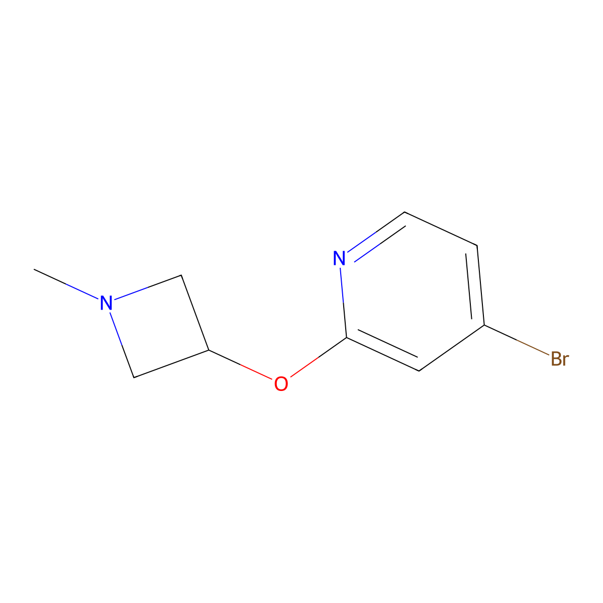 4-Bromo-2-((1-methylazetidin-3-yl)oxy)pyridine molecular structure, CAS 2645416-17-5