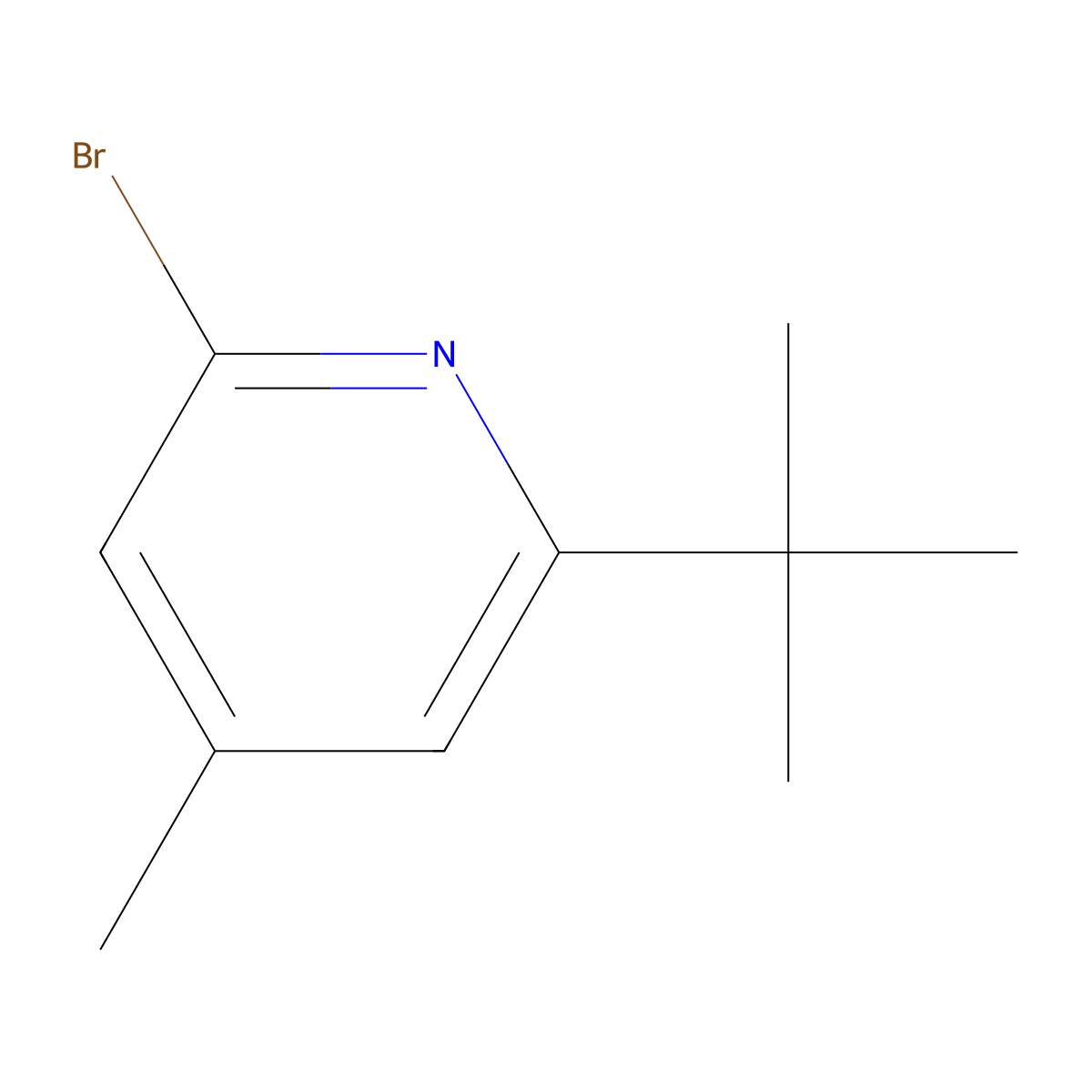 2-Bromo-6-(tert-butyl)-4-methylpyridine molecular structure, CAS 2645416-23-3