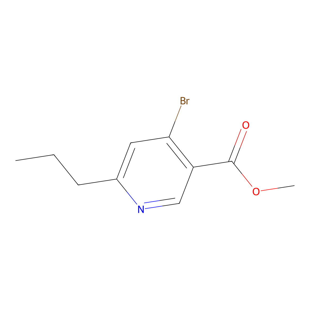 Methyl 4-bromo-6-propylnicotinate molecular structure, CAS 2645416-27-7