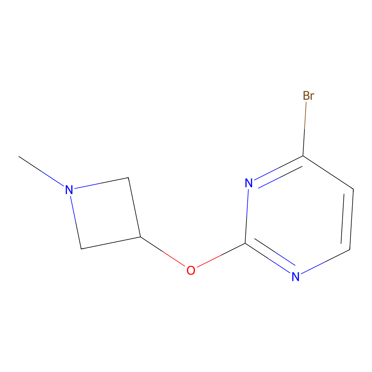 4-Bromo-2-((1-methylazetidin-3-yl)oxy)pyrimidine molecular structure, CAS 2645416-31-3