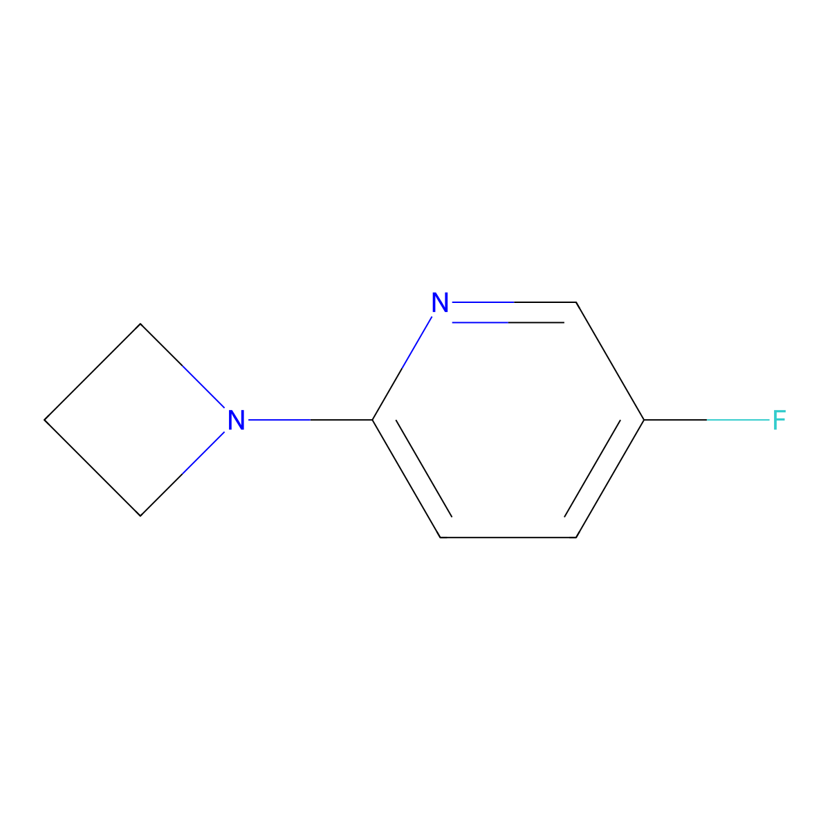 2-(Azetidin-1-yl)-5-fluoropyridine molecular structure, CAS 2645416-33-5