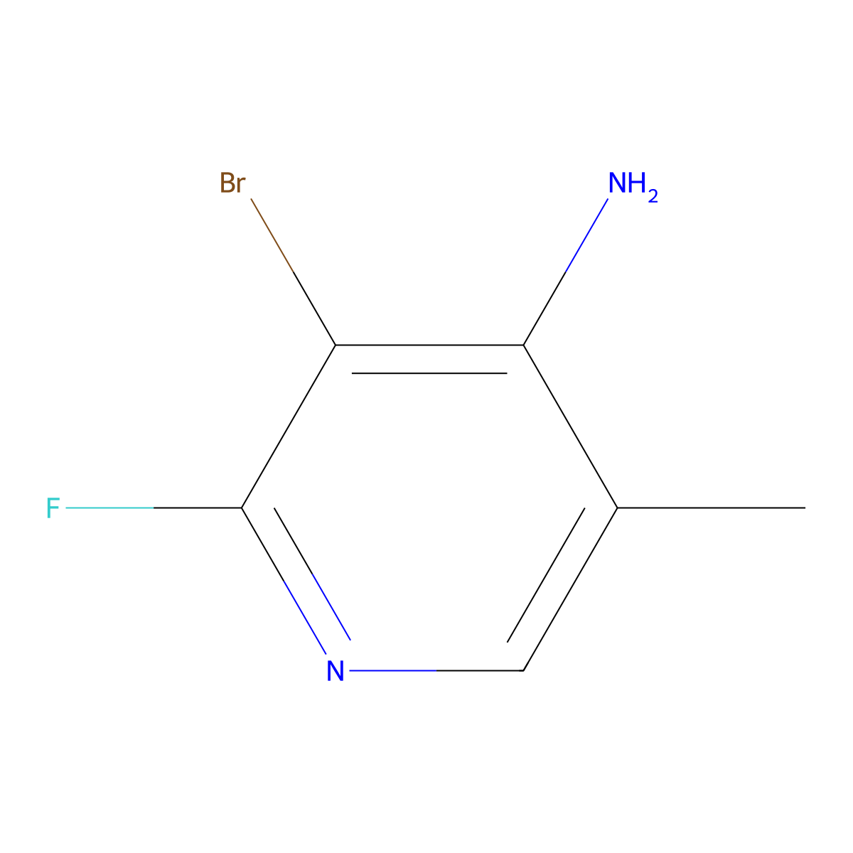 3-Bromo-2-fluoro-5-methylpyridin-4-amine molecular structure, CAS 2645416-38-0