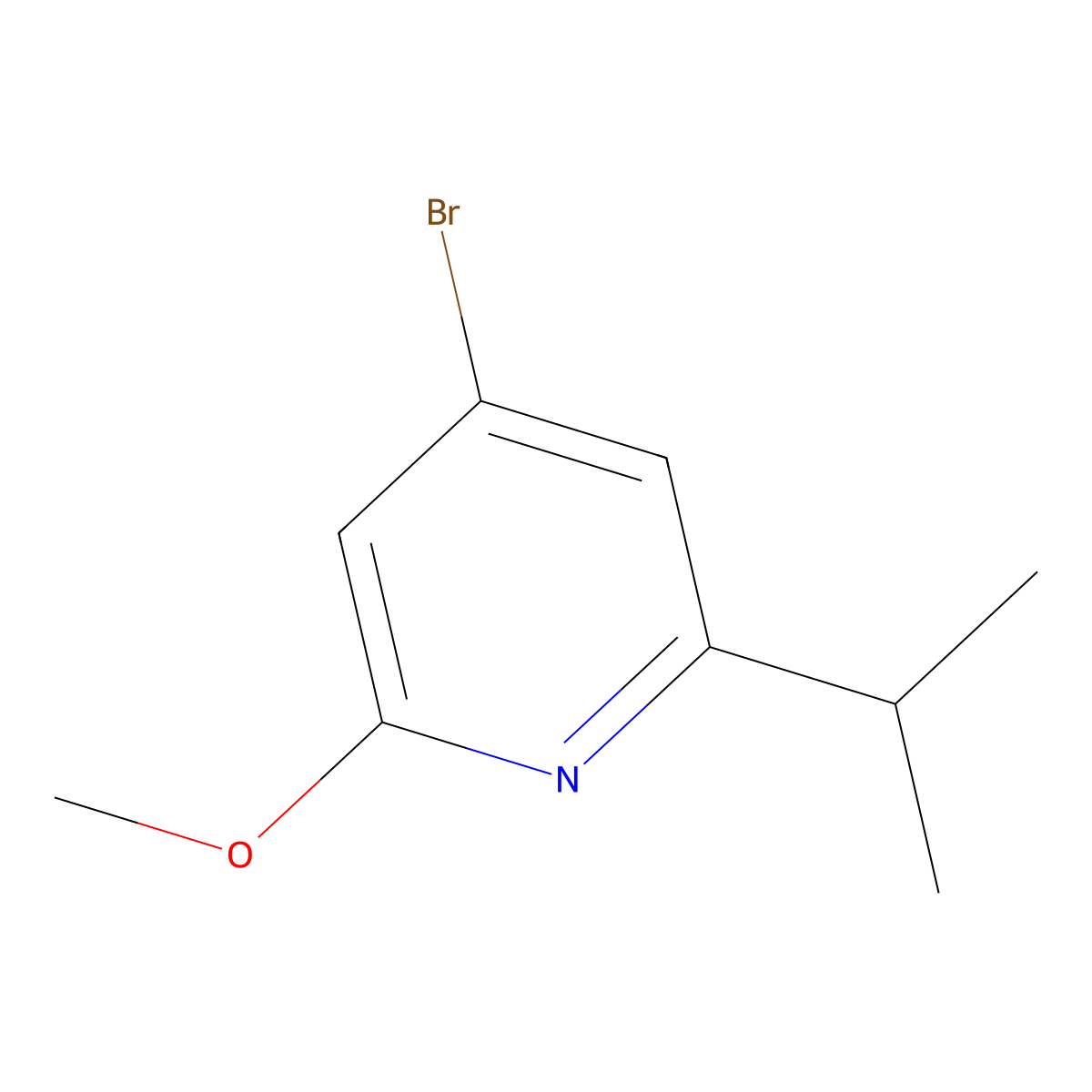 4-Bromo-2-isopropyl-6-methoxypyridine molecular structure, CAS 2645416-76-6