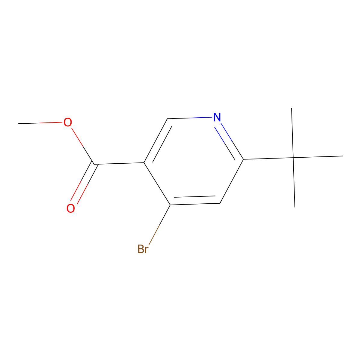 Methyl 4-bromo-6-(tert-butyl)nicotinate molecular structure, CAS 2645416-80-2