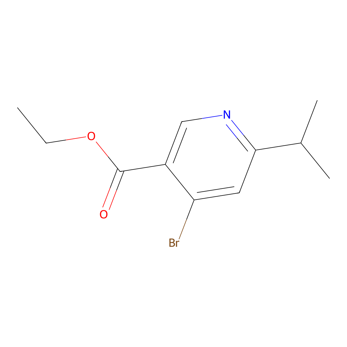 Ethyl 4-bromo-6-isopropylnicotinate molecular structure, CAS 2645416-85-7