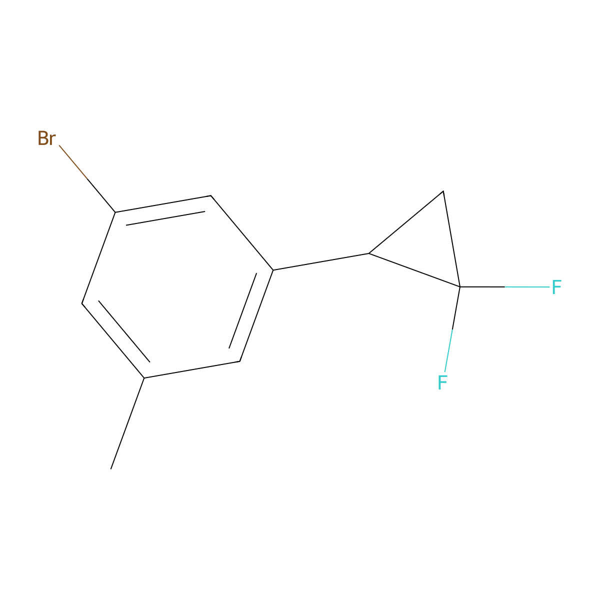 1-Bromo-3-(2,2-difluorocyclopropyl)-5-methylbenzene molecular structure, CAS 2645416-90-4