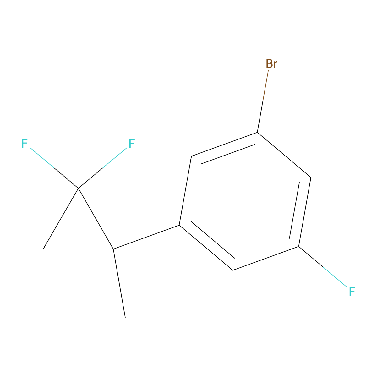 1-Bromo-3-(2,2-difluoro-1-methylcyclopropyl)-5-fluorobenzene molecular structure, CAS 2645417-10-1