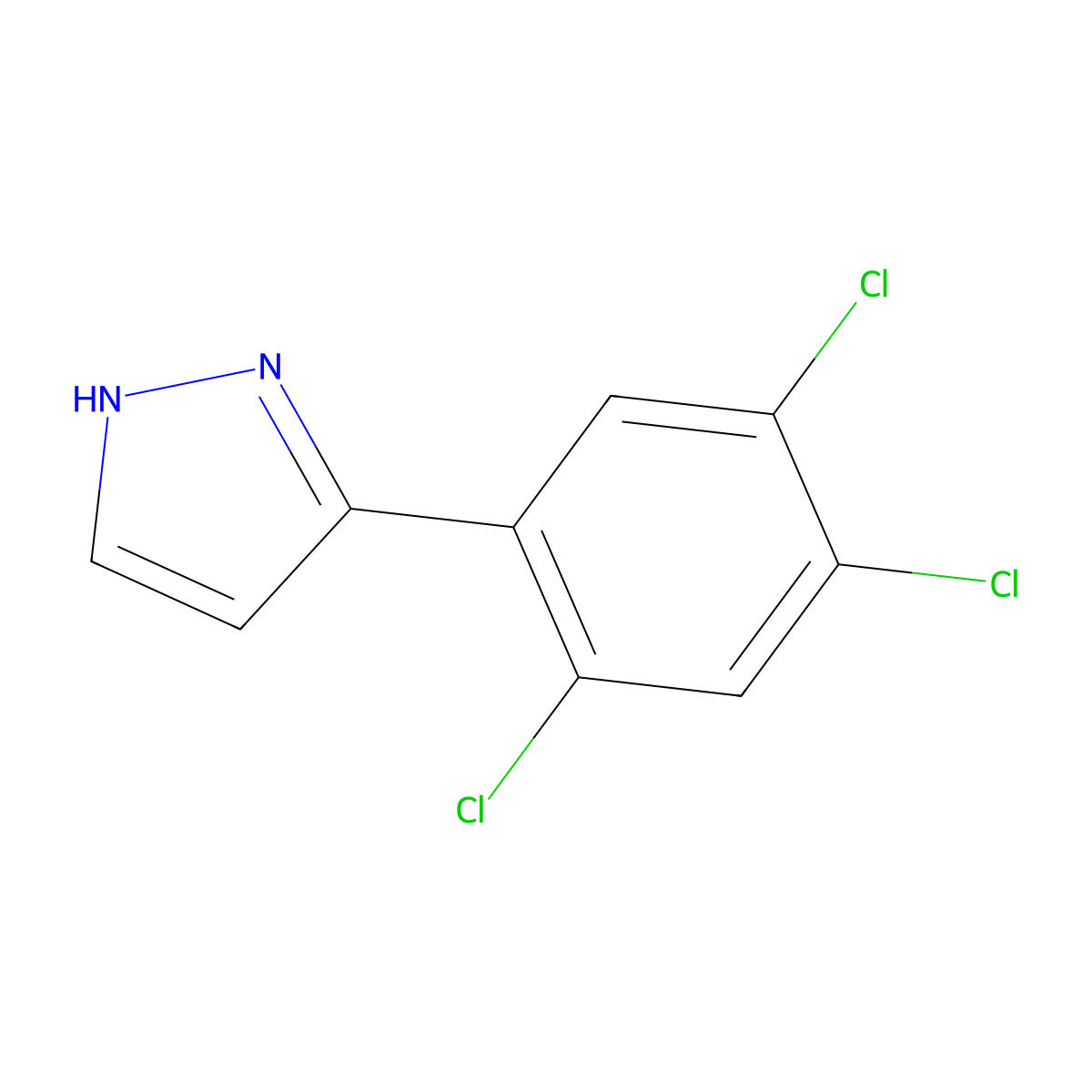3-(2,4,5-Trichlorophenyl)-1H-pyrazole molecular structure, CAS 2645418-49-9