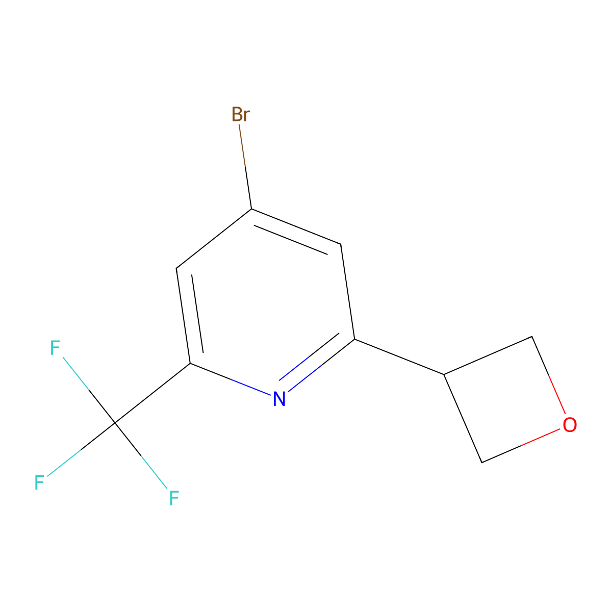 4-Bromo-2-(oxetan-3-yl)-6-(trifluoromethyl)pyridine molecular structure, CAS 2645418-83-1