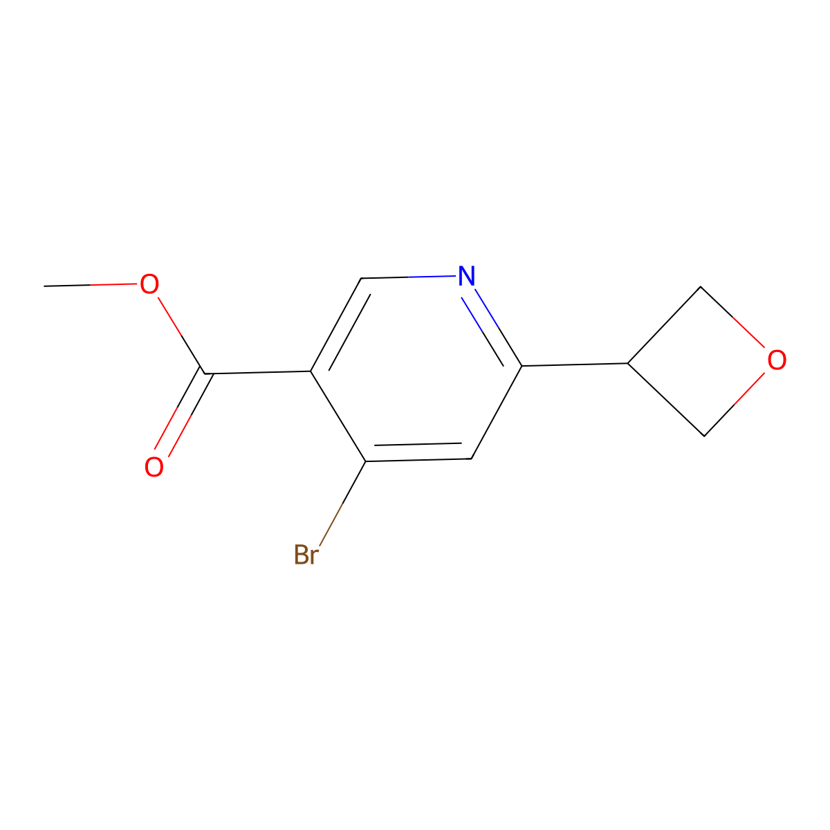 Methyl 4-bromo-6-(oxetan-3-yl)nicotinate molecular structure, CAS 2645418-89-7