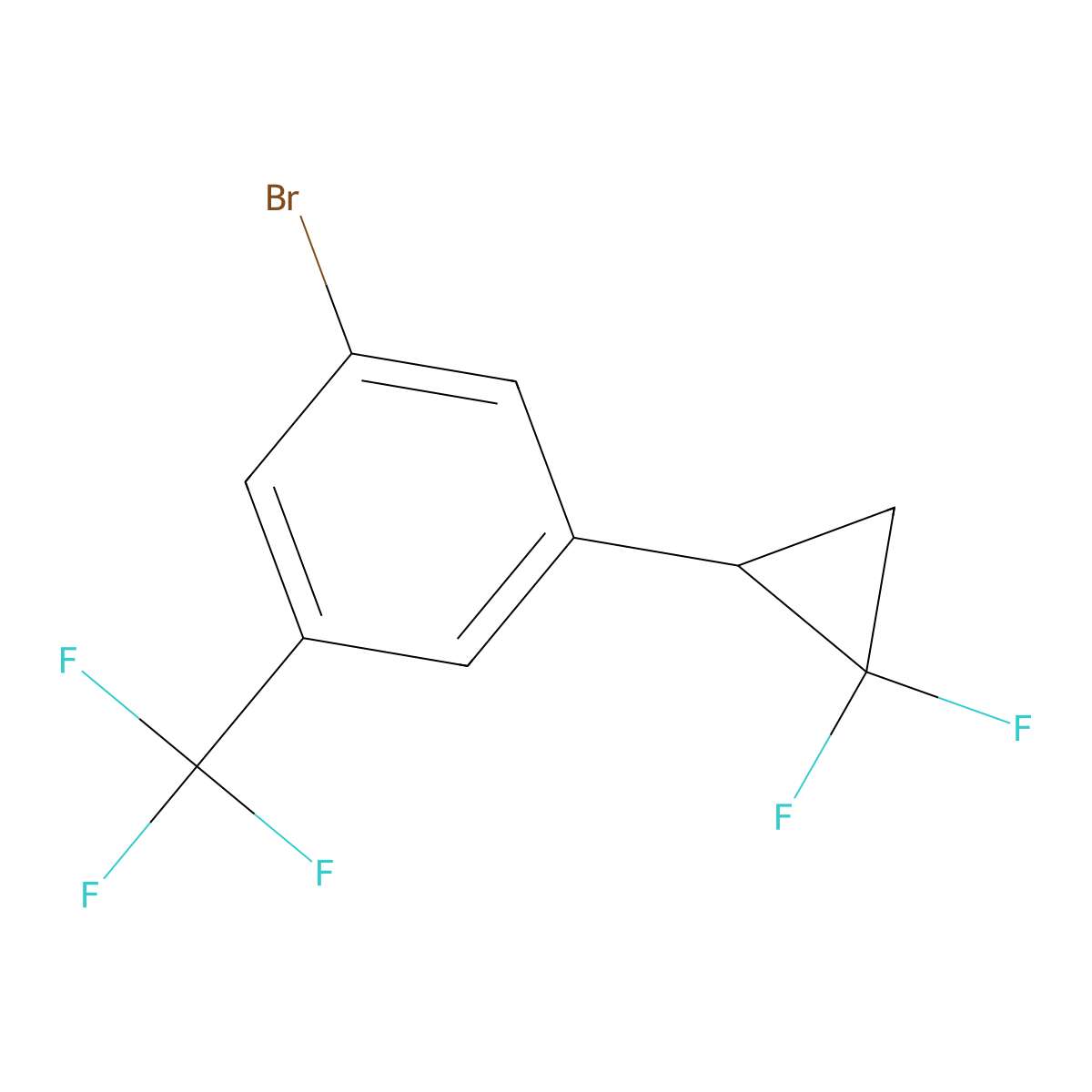1-Bromo-3-(2,2-difluorocyclopropyl)-5-(trifluoromethyl)benzene molecular structure, CAS 2645418-93-3