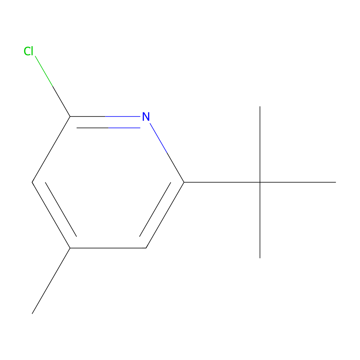 2-(Tert-butyl)-6-chloro-4-methylpyridine molecular structure, CAS 2645419-01-6