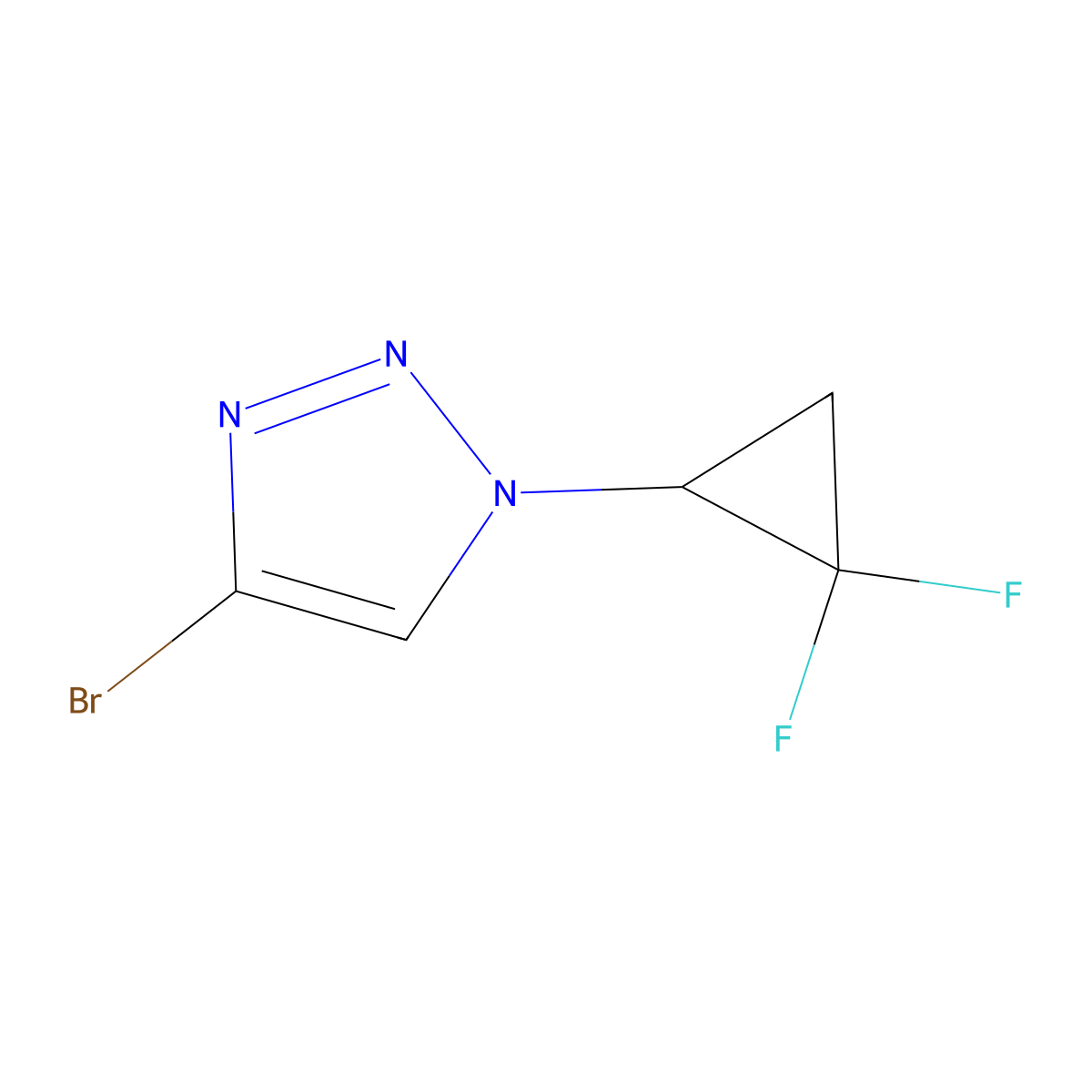 4-bromo-1-(2,2-difluorocyclopropyl)-1H-1,2,3-triazole molecular structure, CAS 2645419-18-5