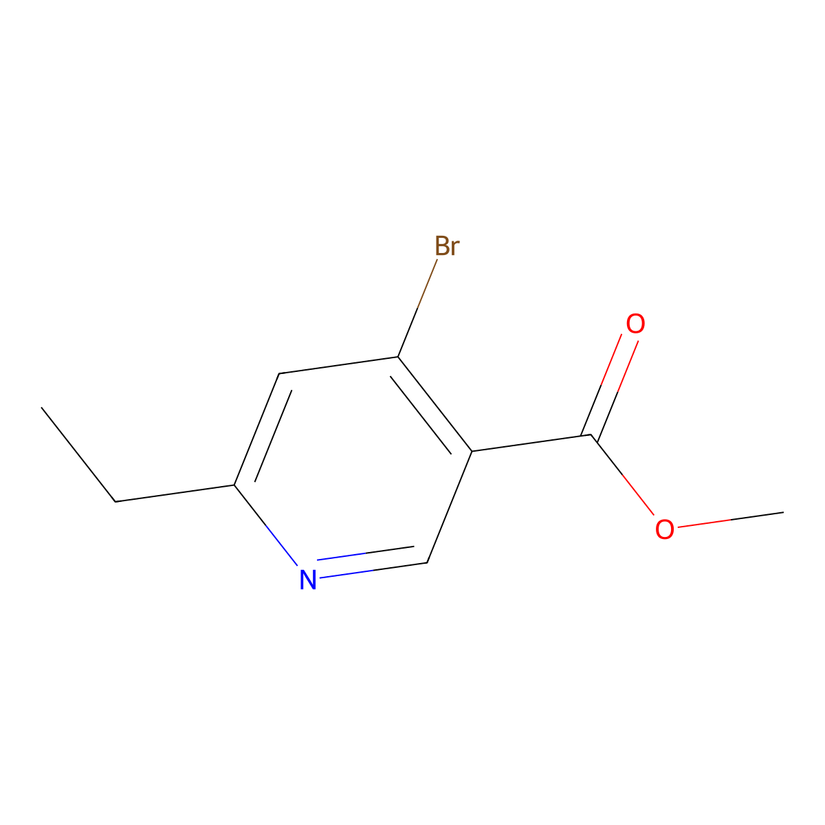 Methyl 4-bromo-6-ethylnicotinate molecular structure, CAS 2645419-20-9