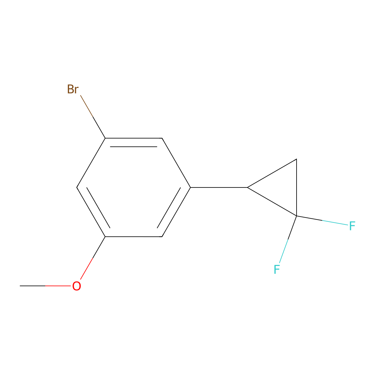 1-Bromo-3-(2,2-difluorocyclopropyl)-5-methoxybenzene molecular structure, CAS 2645419-28-7