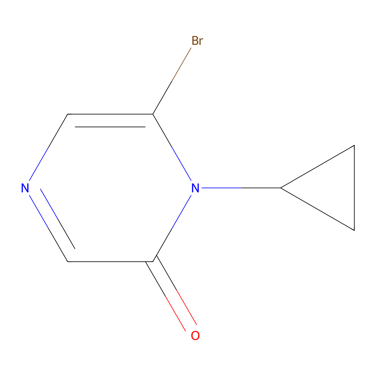 6-bromo-1-cyclopropylpyrazin-2(1H)-one molecular structure, CAS 2645419-37-8