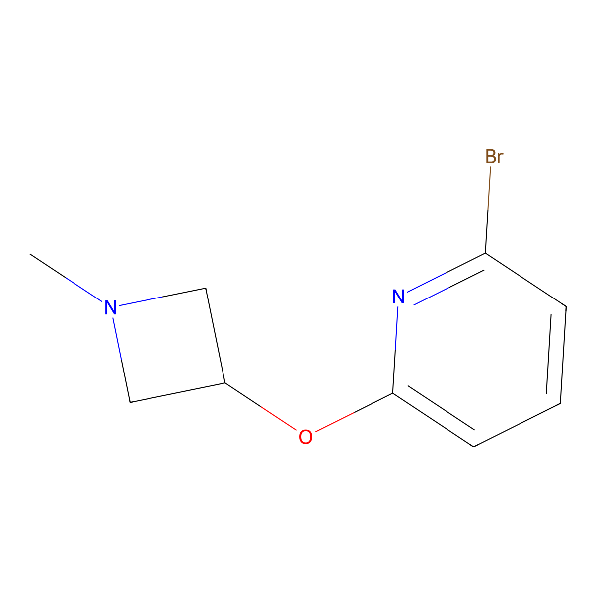 2-Bromo-6-((1-methylazetidin-3-yl)oxy)pyridine molecular structure, CAS 2645419-38-9