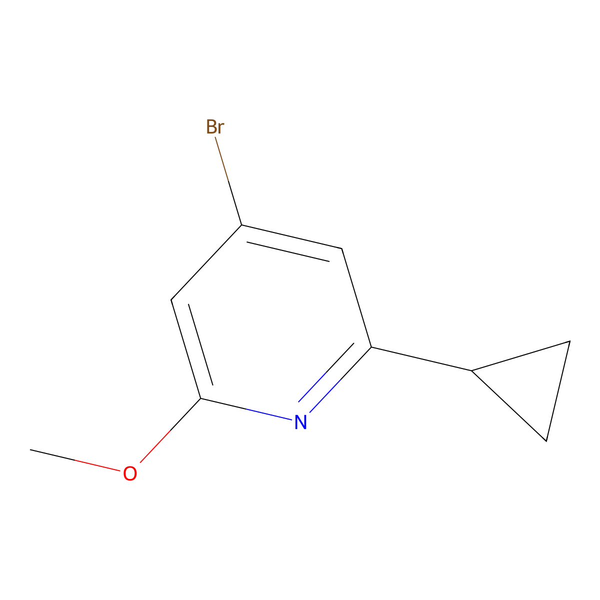 4-Bromo-2-cyclopropyl-6-methoxypyridine molecular structure, CAS 2645419-56-1