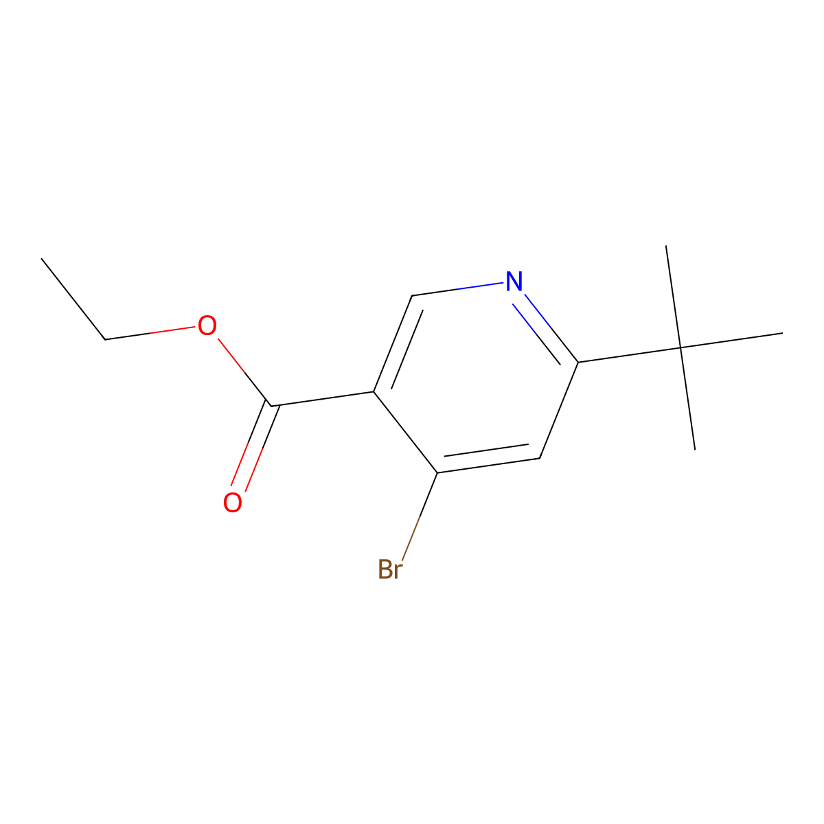 Ethyl 4-bromo-6-(tert-butyl)nicotinate molecular structure, CAS 2645419-58-3