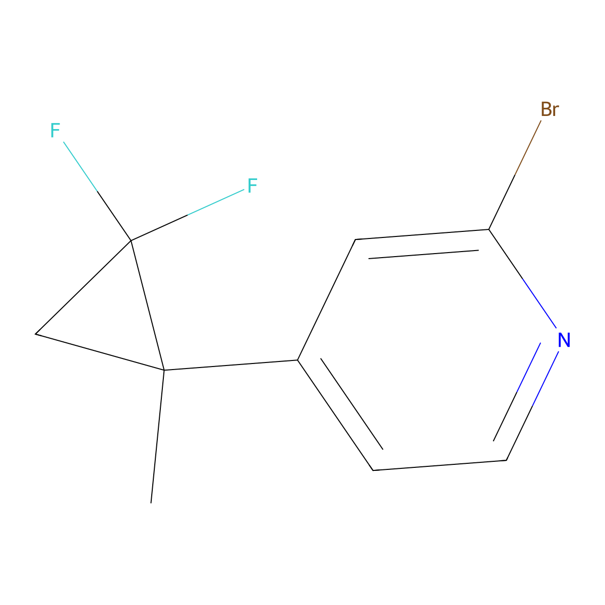 2-Bromo-4-(2,2-difluoro-1-methylcyclopropyl)pyridine molecular structure, CAS 2645419-59-4