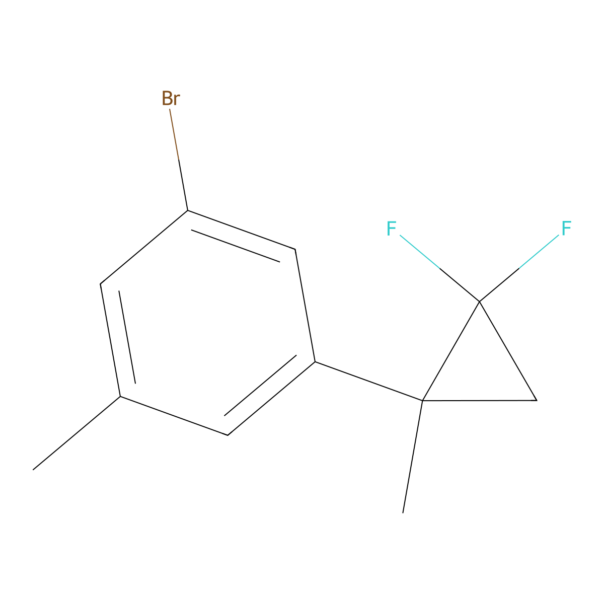 1-Bromo-3-(2,2-difluoro-1-methylcyclopropyl)-5-methylbenzene molecular structure, CAS 2645419-60-7