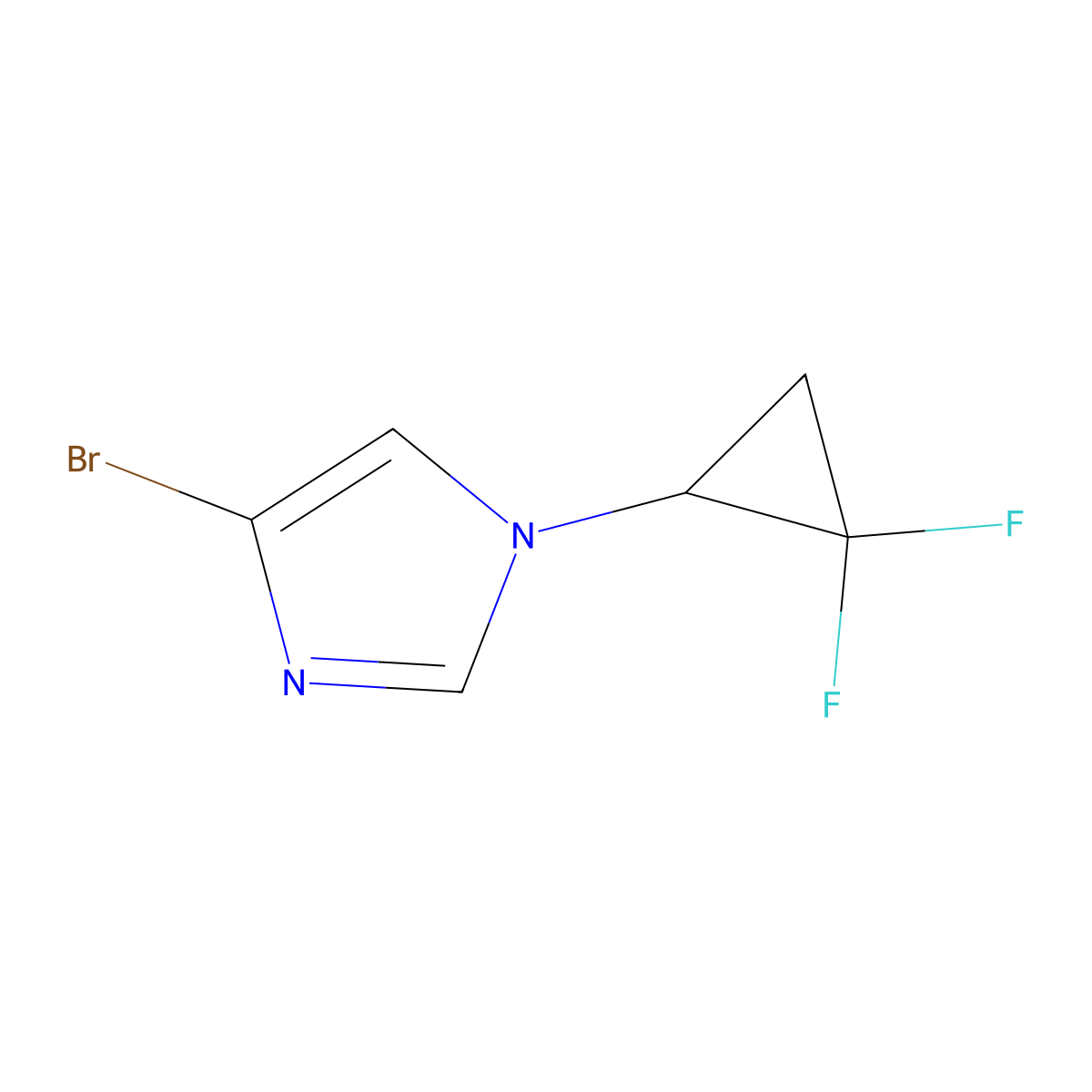 4-bromo-1-(2,2-difluorocyclopropyl)-1H-imidazole molecular structure, CAS 2645419-62-9