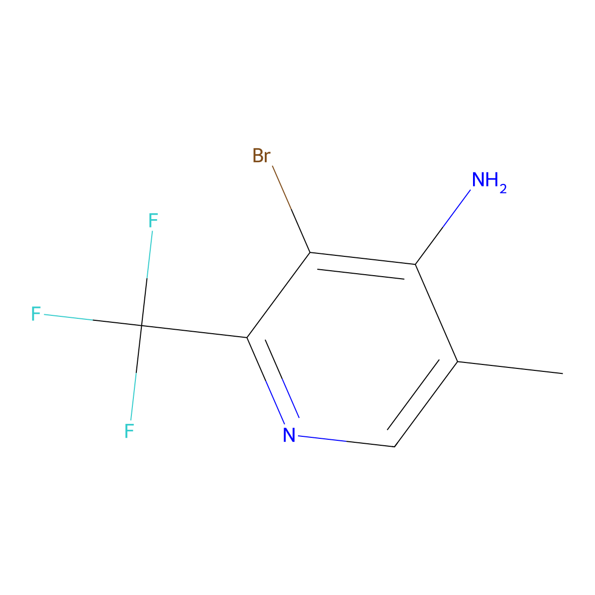 3-Bromo-5-methyl-2-(trifluoromethyl)pyridin-4-amine molecular structure, CAS 2645419-63-0