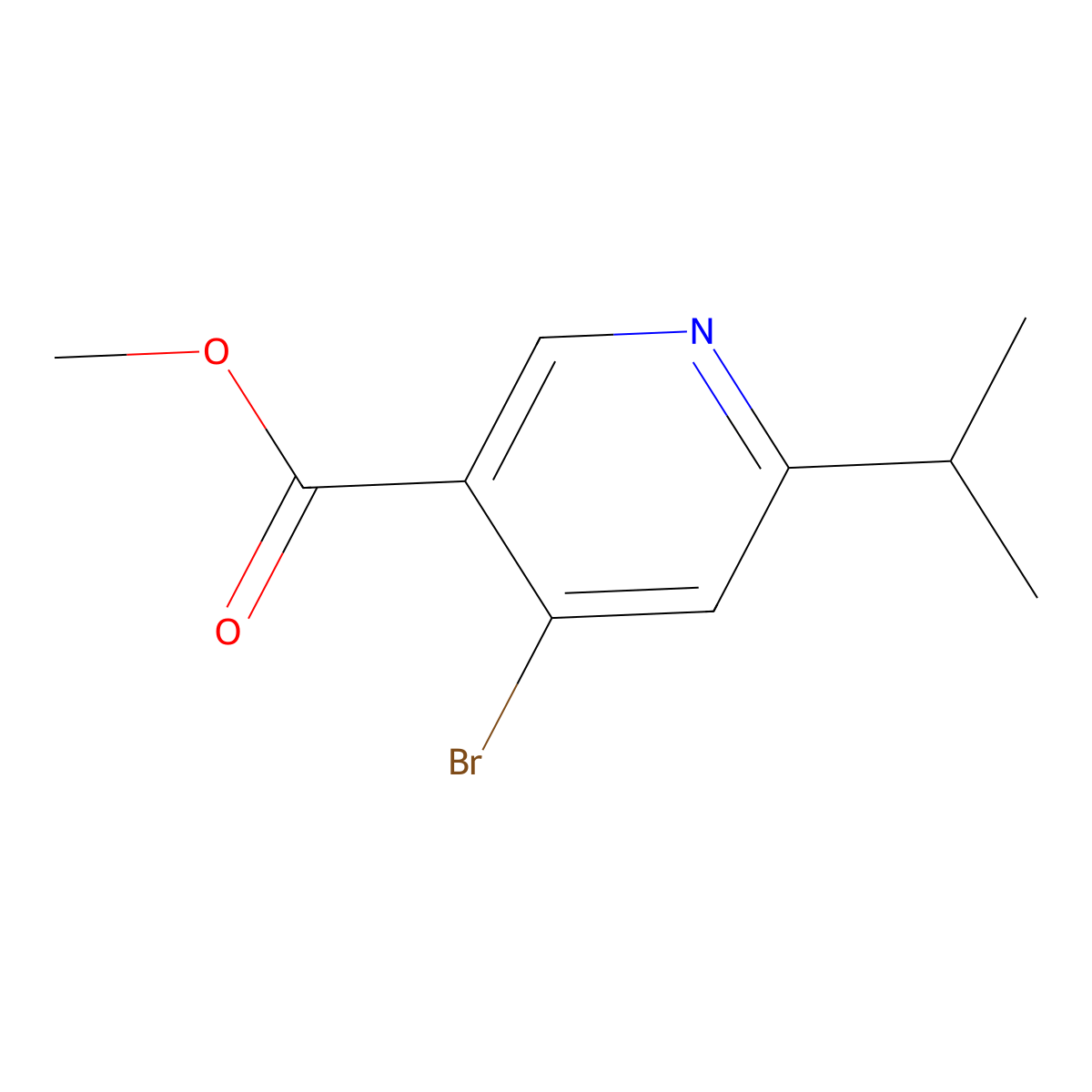 Methyl 4-bromo-6-isopropylnicotinate molecular structure, CAS 2645419-78-7