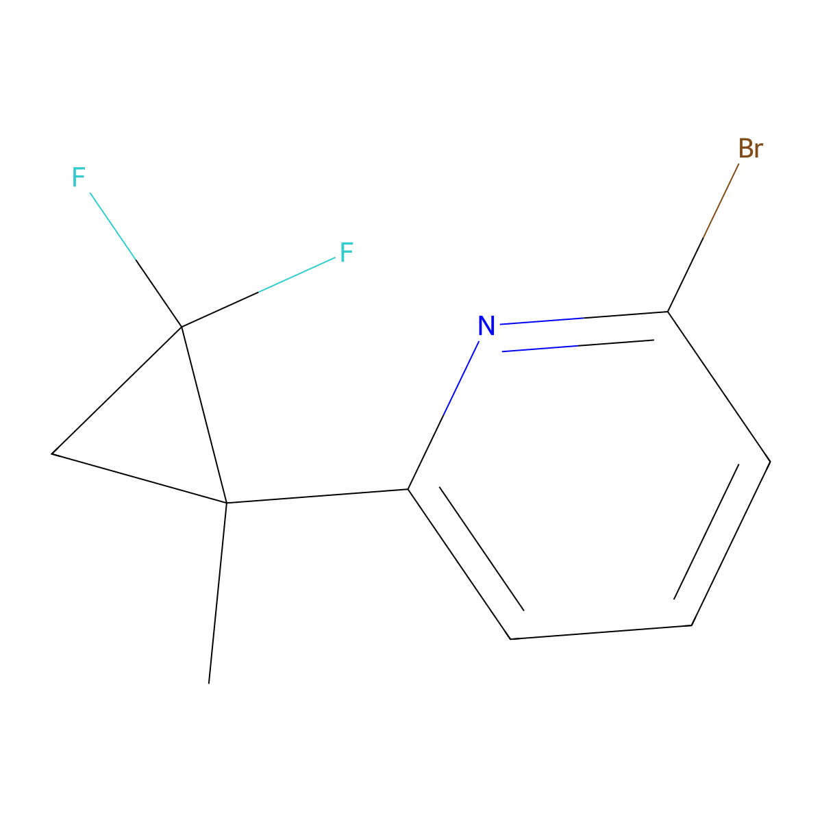 2-Bromo-6-(2,2-difluoro-1-methylcyclopropyl)pyridine molecular structure, CAS 2645419-81-2