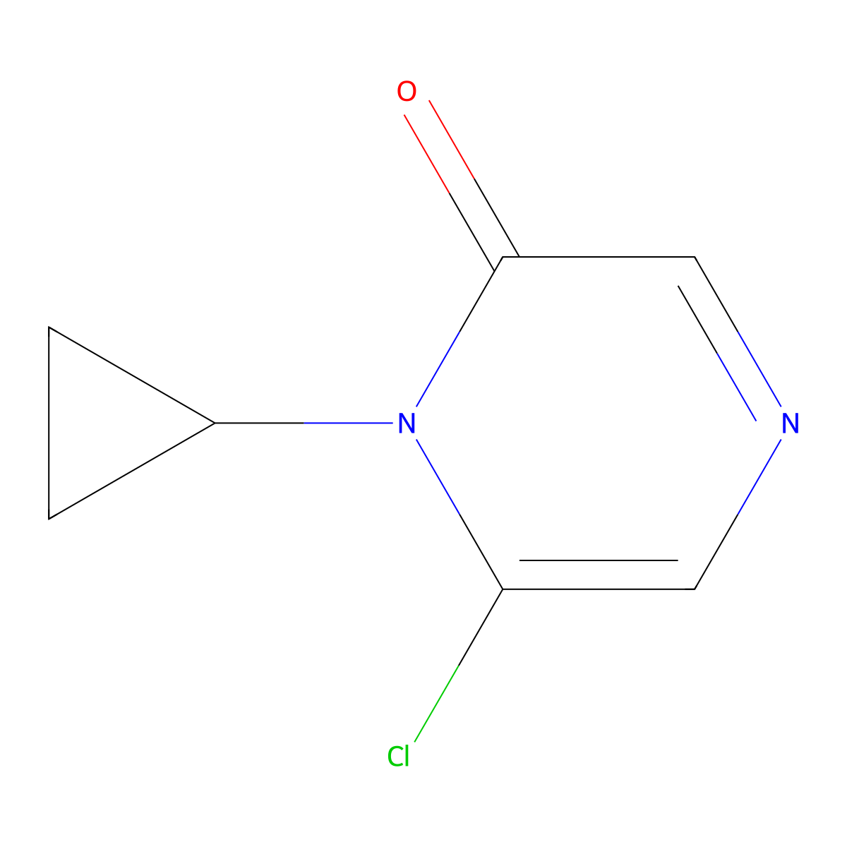 6-chloro-1-cyclopropylpyrazin-2(1H)-one molecular structure, CAS 2645419-82-3