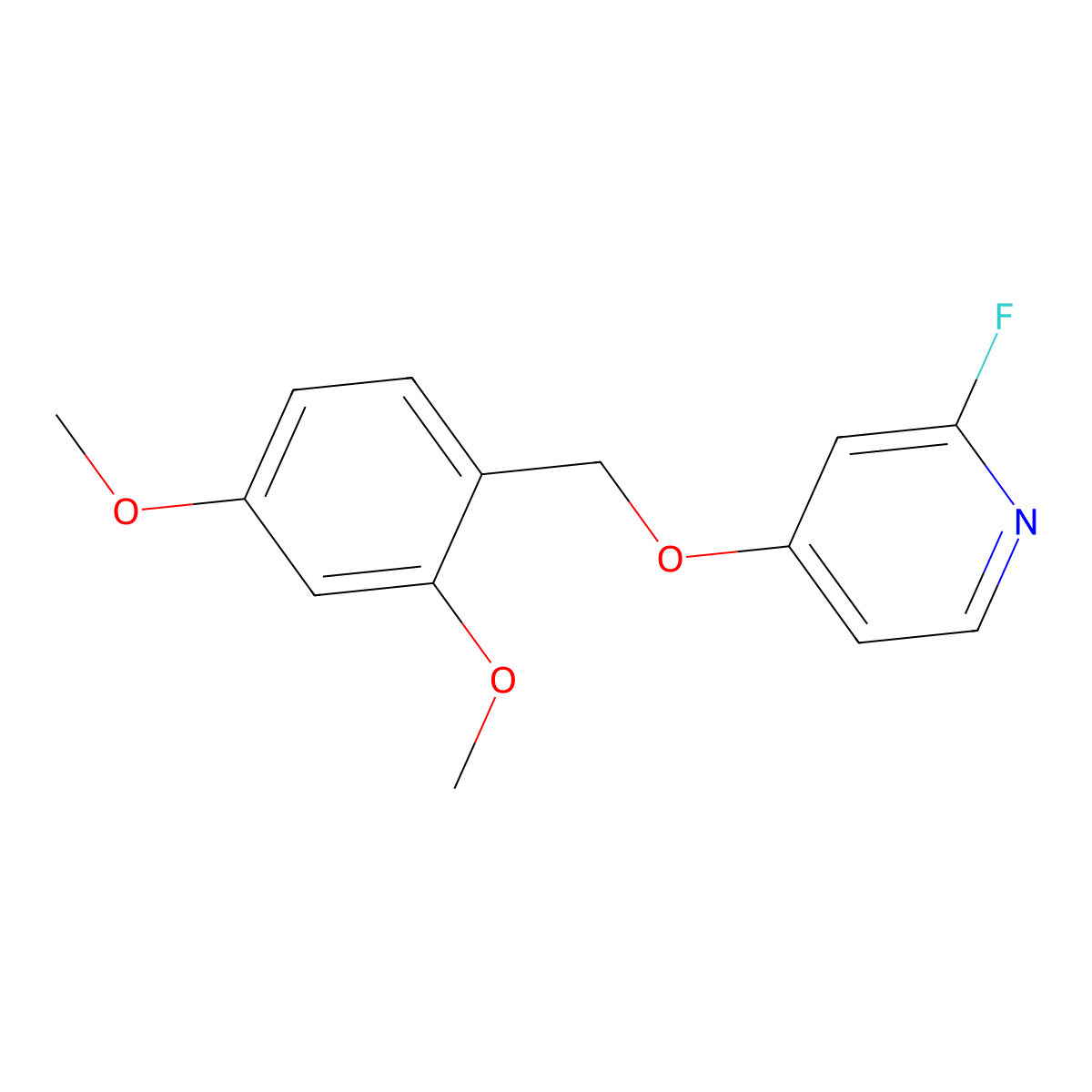 4-((2,4-Dimethoxybenzyl)oxy)-2-fluoropyridine molecular structure, CAS 2645419-85-6