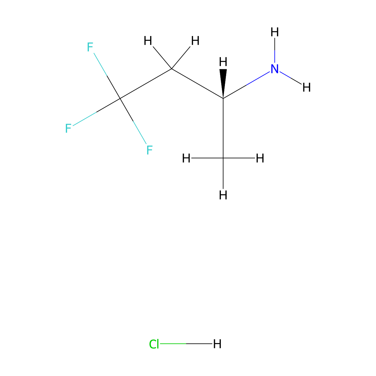 (2R)-4,4,4-Trifluorobutan-2-amine hydrochloride molecular structure, CAS 2645436-30-0