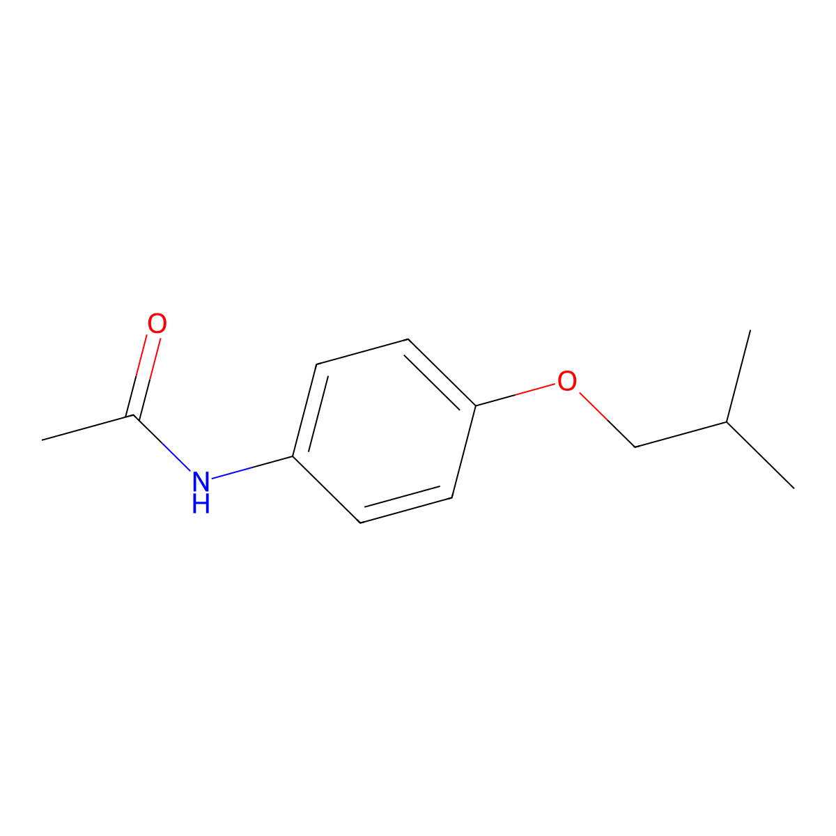N-[4-(2-methylpropoxy)phenyl]acetamide molecular structure, CAS 26455-37-8