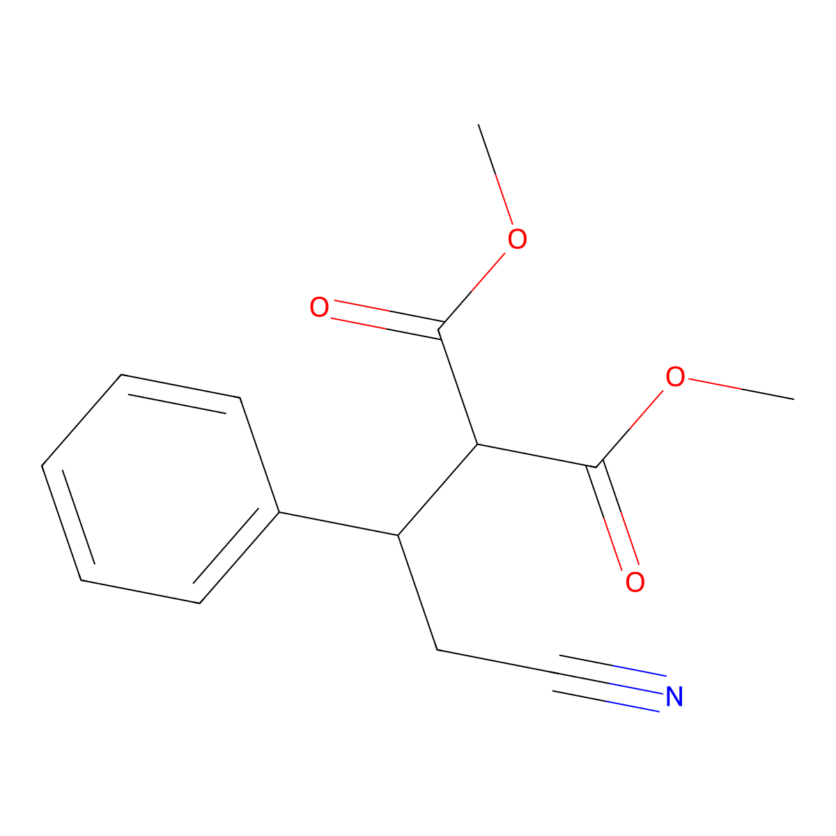 Dimethyl 2-(2-cyano-1-phenylethyl)malonate molecular structure, CAS 264599-20-4