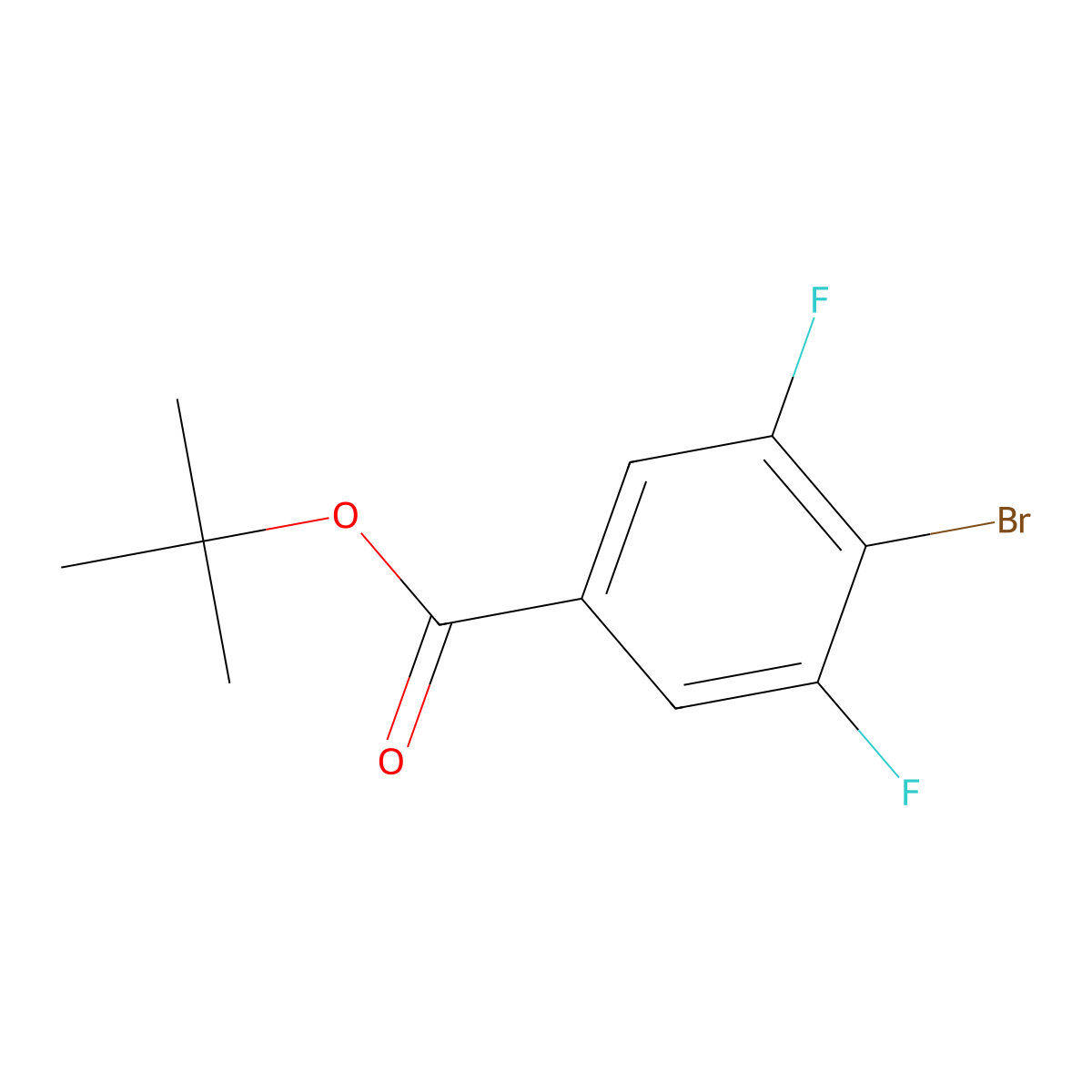 tert-Butyl 4-bromo-3,5-difluorobenzoate molecular structure, CAS 2645993-17-3
