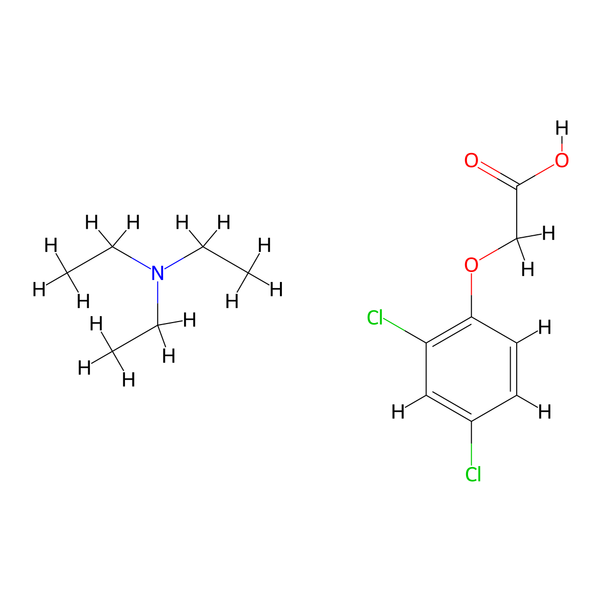 2,4-D triethylammonium salt molecular structure, CAS 2646-78-8