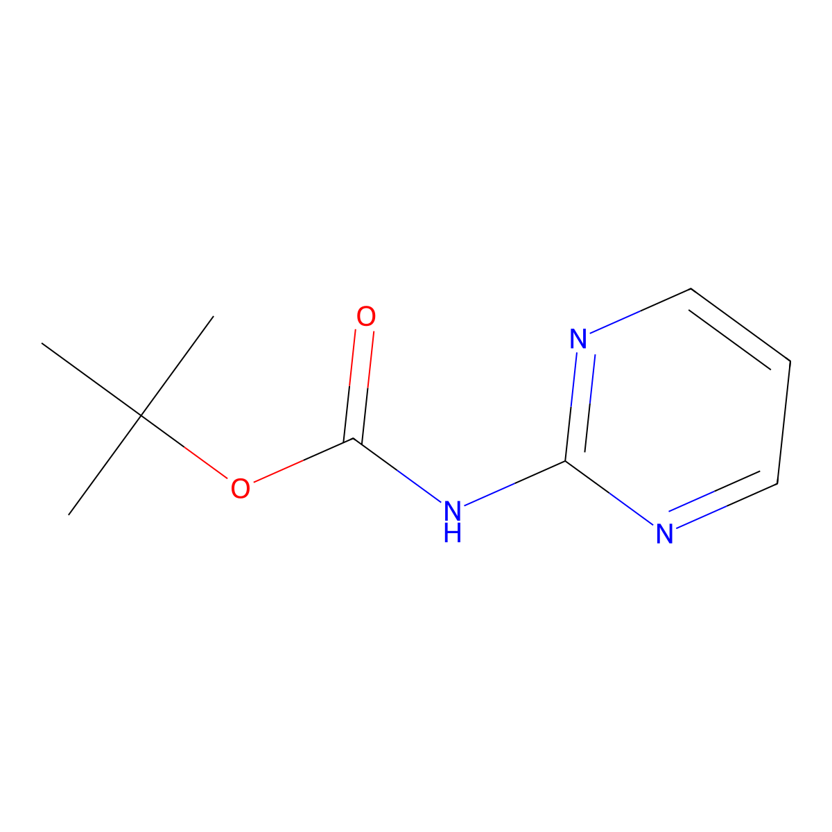 tert-Butyl pyrimidin-2-ylcarbamate molecular structure, CAS 264600-81-9